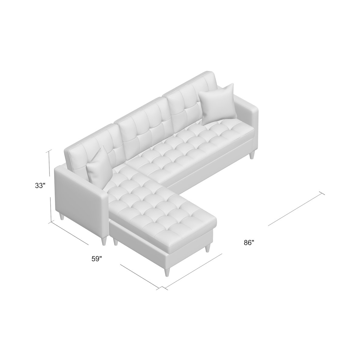Ebern Designs Haskell 86" Wide Reversible Sofa & Chaise & Reviews Wayfair